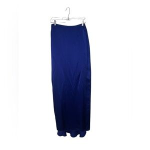 Amanda Uprichard Royal Blue Silk-Feel Maxi Skirt | Size Small | Sample Sale Find